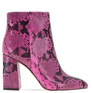 NEW BCBGeneration Snakeskin Briel Block Heel Bootie, pink/black, size 6.5